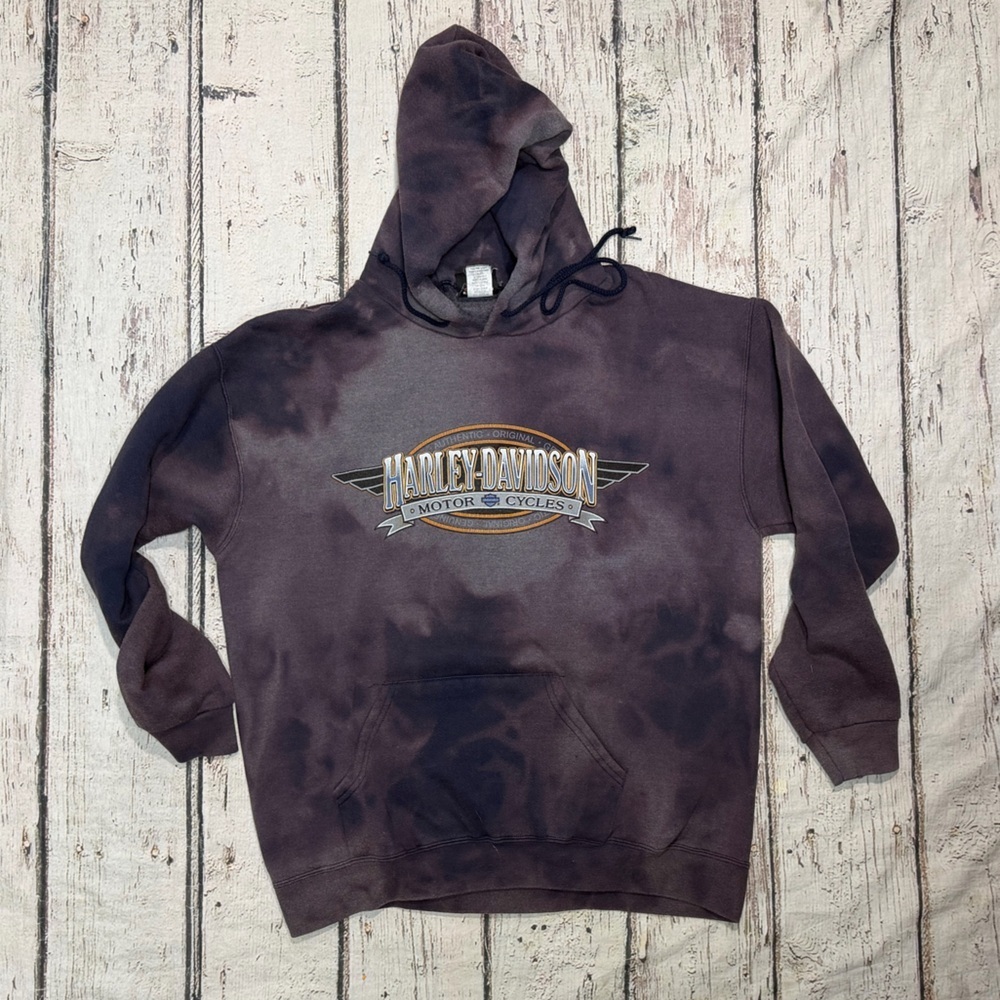 Harley-Davidson Motorcycles Bike Tie-Dye Hoodie Pullover Biker Sweatshirt